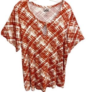 LEE Dark Orange/Rust & White Top Sz 1X